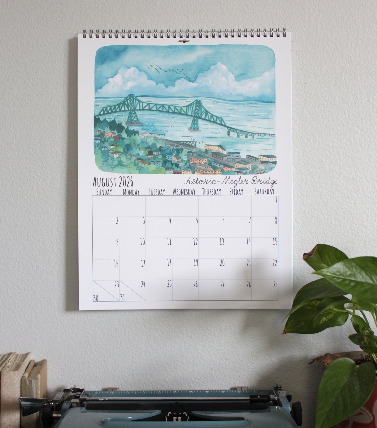 2026 Illustrated Oregon Wall Calendar