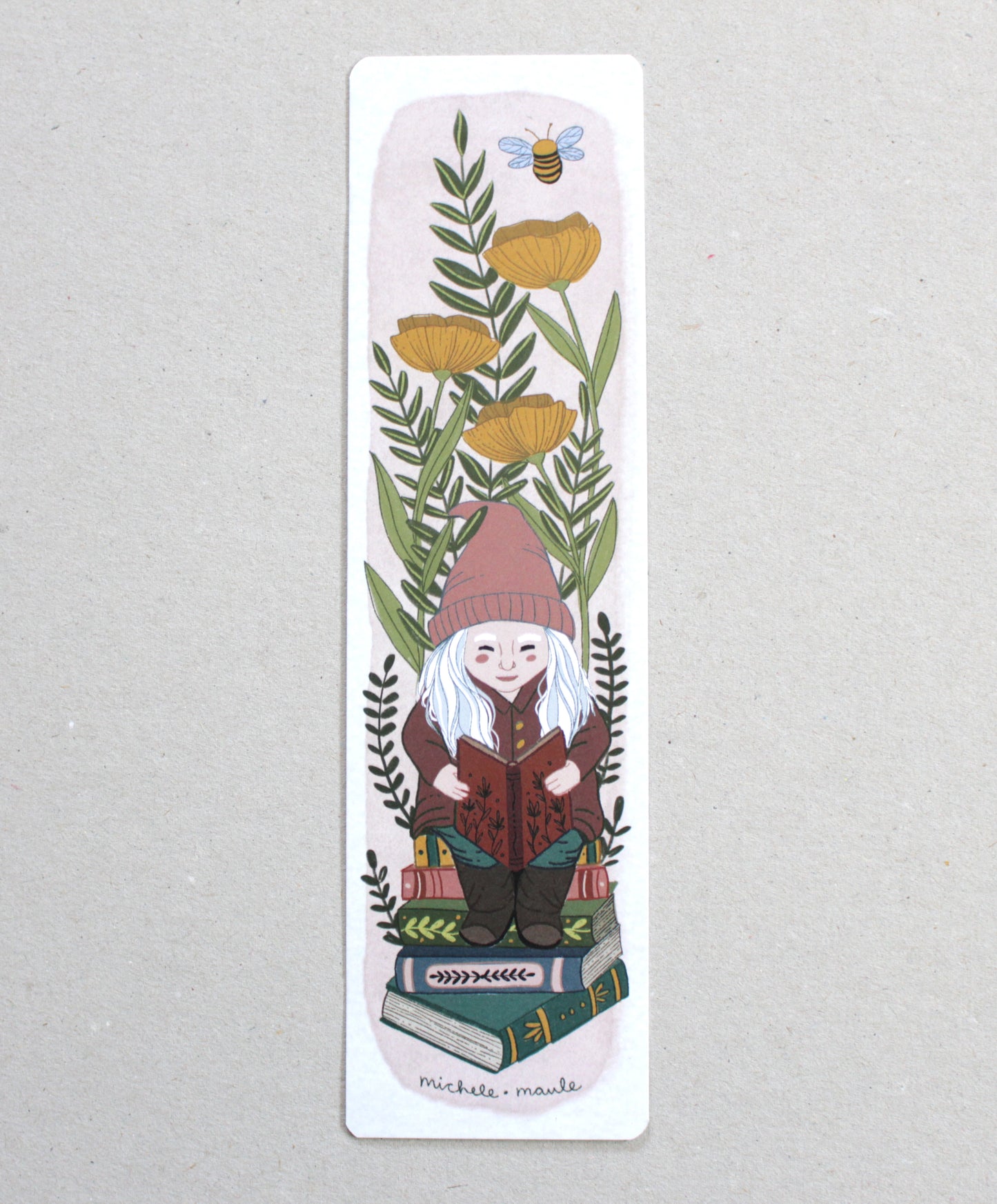 Illustrated Garden Gnome Bookmark