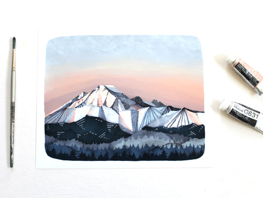 8x10 Print - Mt Rainer Illustration