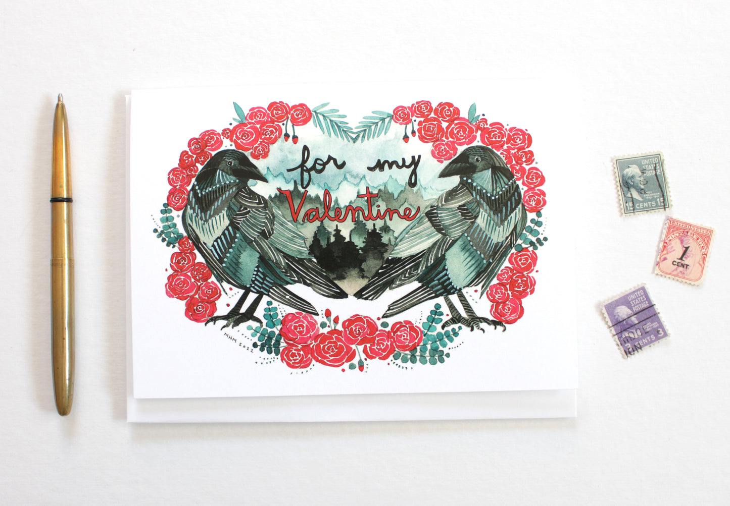 Two Crows Valentine's Day Card