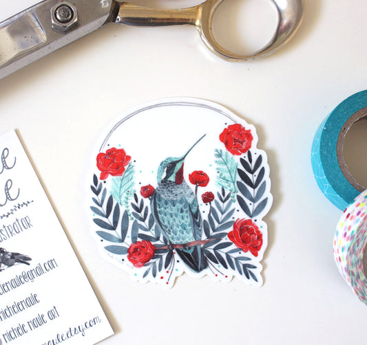 2.5 x 3" Humming Bird Sticker