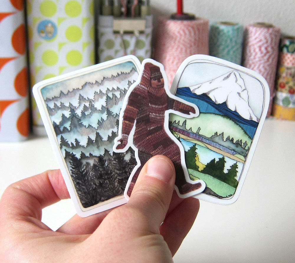 Set of Three Northwest Sticker Set