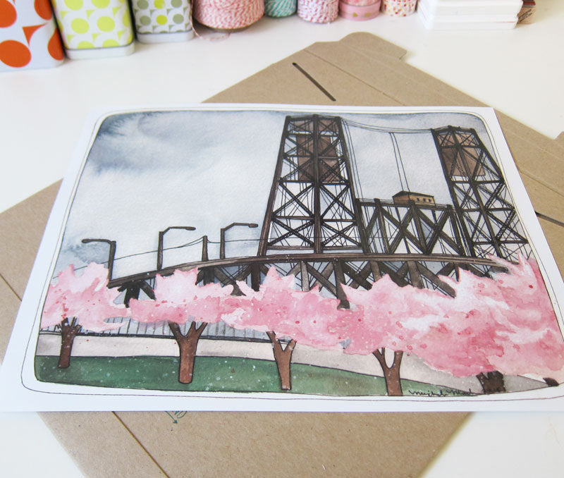 11x14 Print - Spring Time Steel Bridge