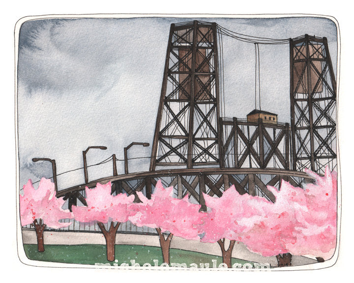 11x14 Print - Spring Time Steel Bridge