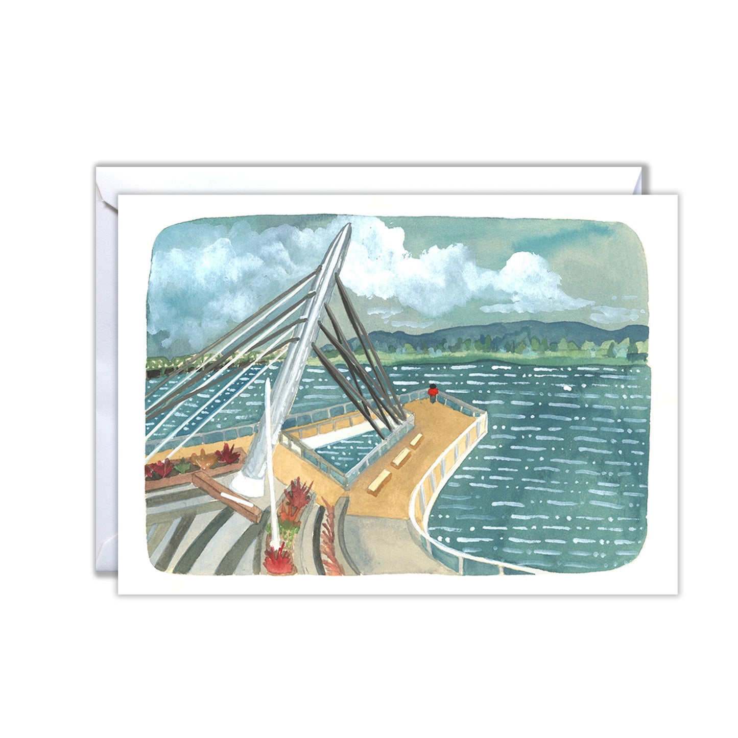 Vancouver, Washington Blank Greeting Card - Grant Street Pier