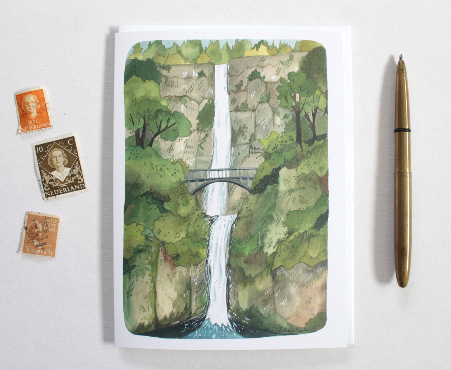 Greeting Card - Multnomah Falls