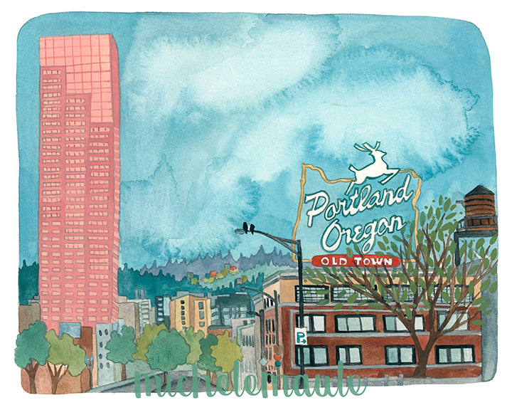 8x10 Print - Portland Oregon Big Pink