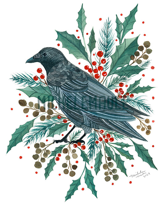 8x10 Print - Holiday Crow