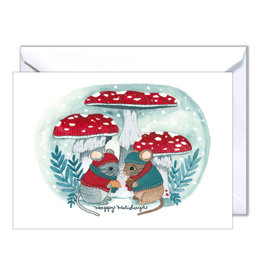 Blank Holiday Card - Holiday Mice