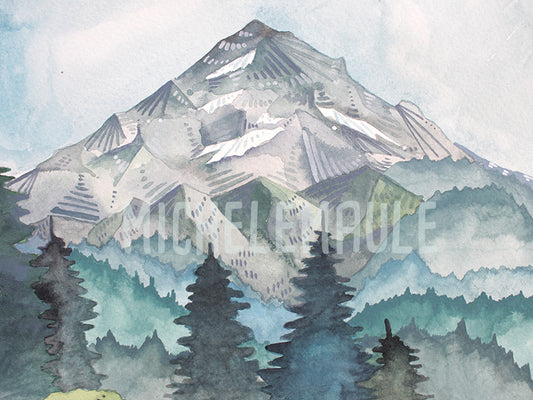 Original Watercolor Painting - Mt Hood