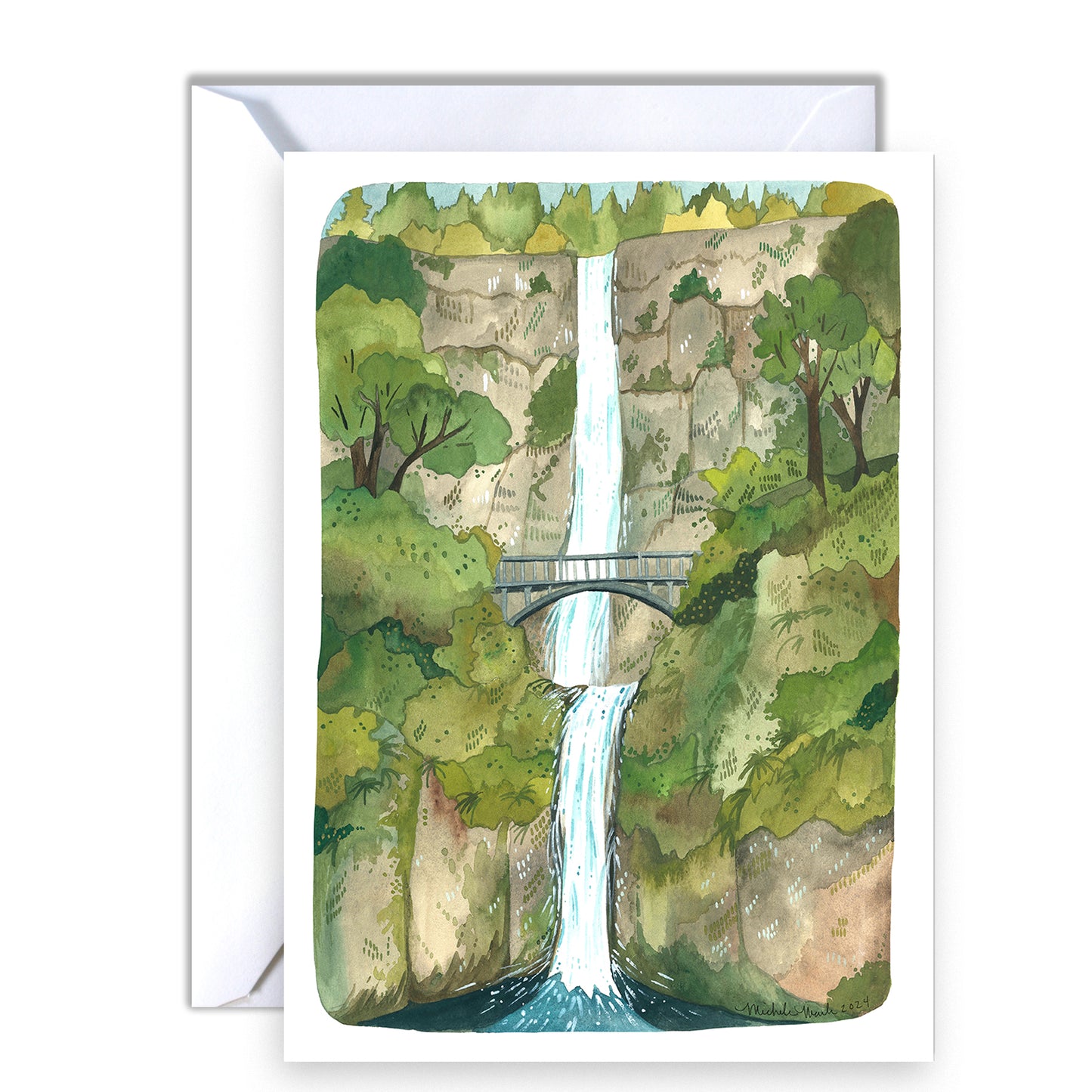 Greeting Card - Multnomah Falls