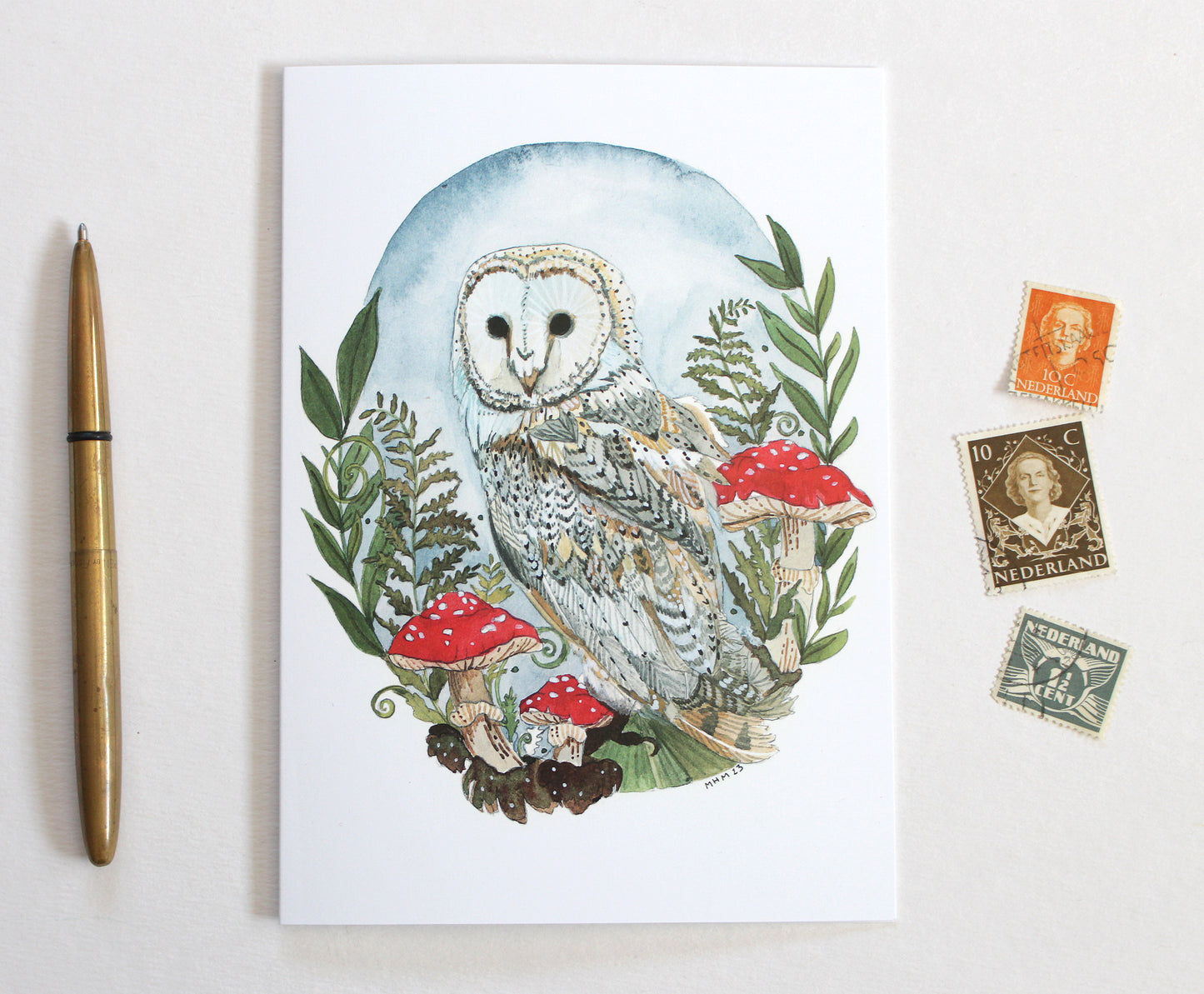 Blank Greeting Card - Snow Owl