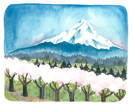 8x10 Print - Spring Time Mt Hood