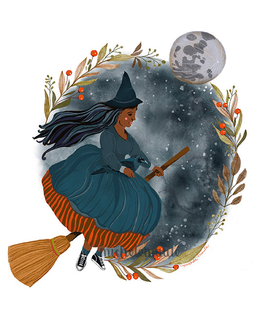 8x10" Witch Art Illustration - Agatha