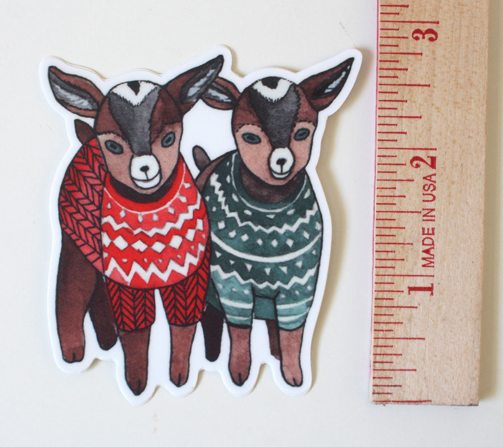 Set of Three Baby Goats in Sweaters Stickers