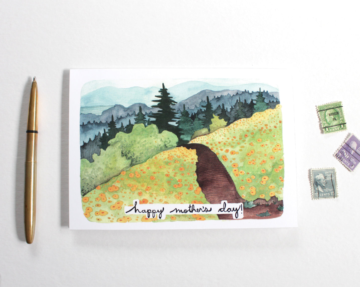 Blank Mother's Day Card - Wildflower Hike