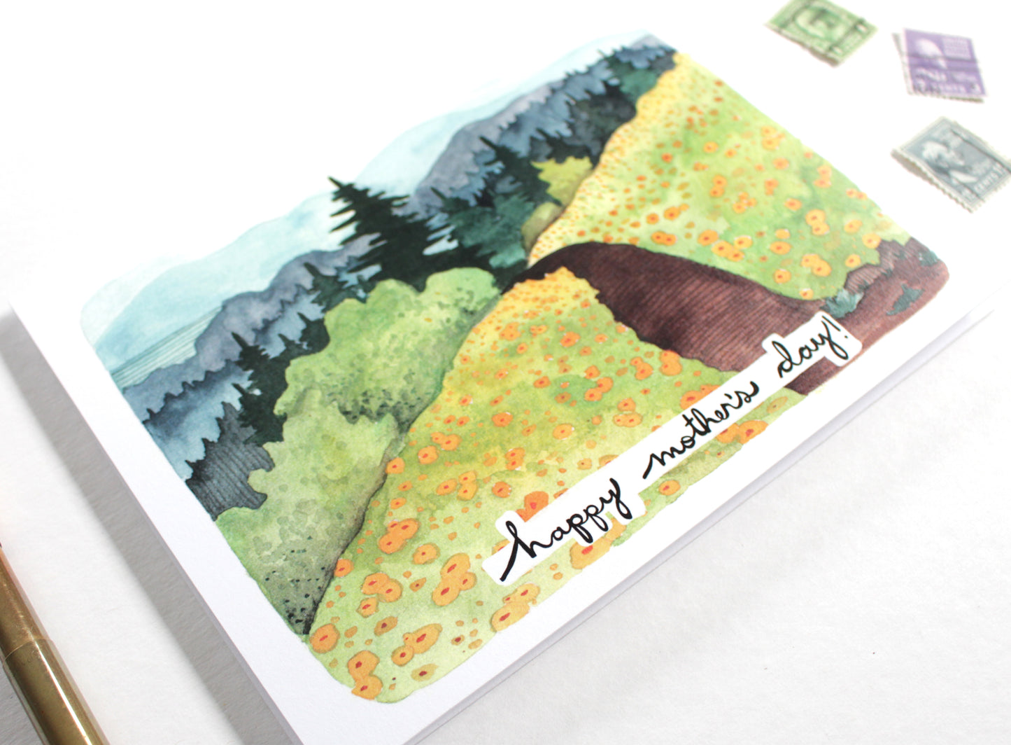 Blank Mother's Day Card - Wildflower Hike
