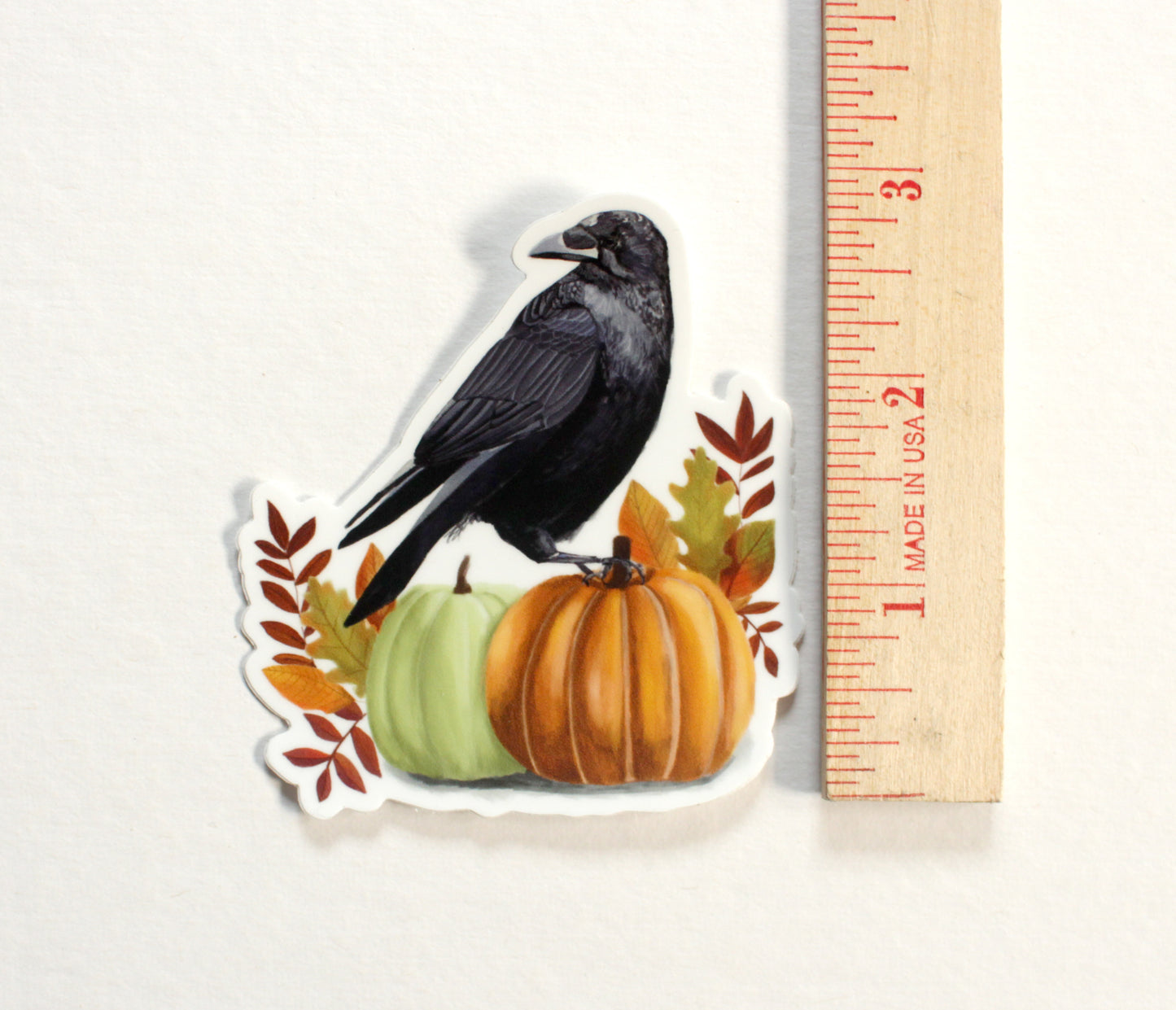 2.5 x 3" Crow and Pumpkins Vinyl Sticker