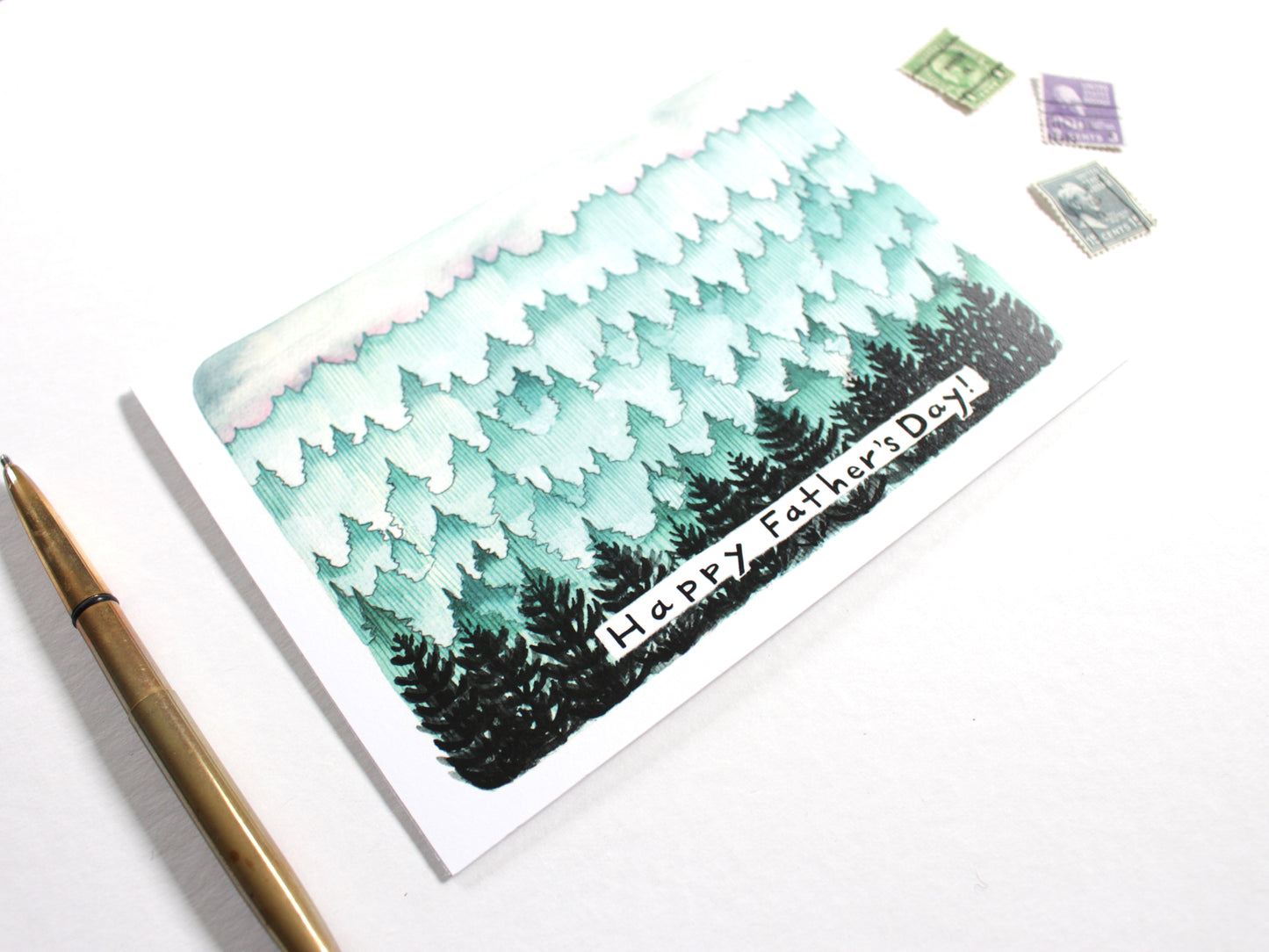 Blank Father's Day Card - Pacific Northwest Forest