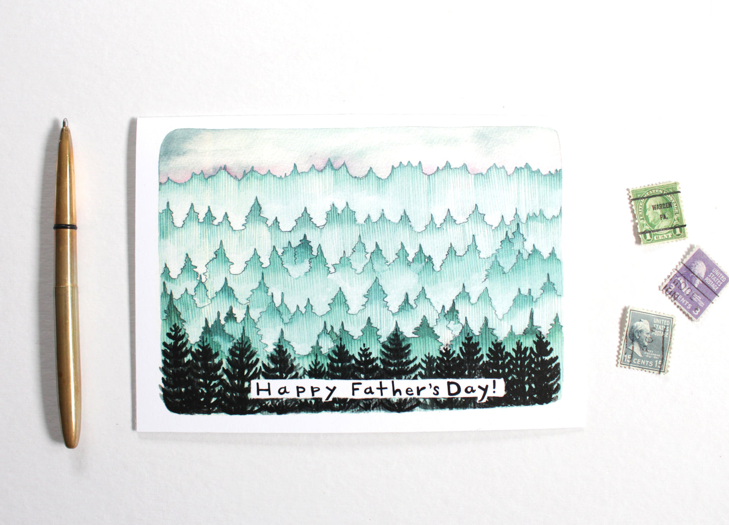 Blank Father's Day Card - Pacific Northwest Forest