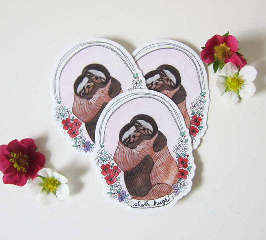 Set of Three Sloth Hugs Stickers
