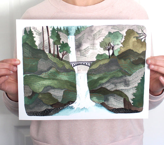 11x14 Print - Multnomah Falls