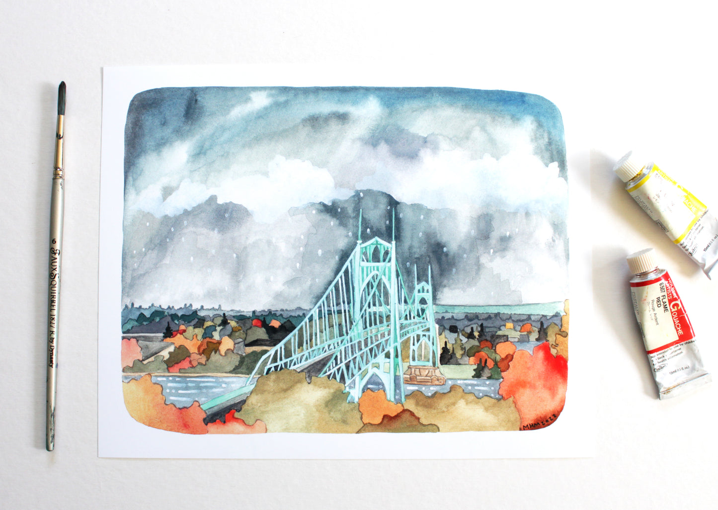 8x10" Print - St Johns Bridge in the Fall