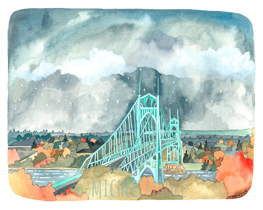 8x10" Print - St Johns Bridge in the Fall