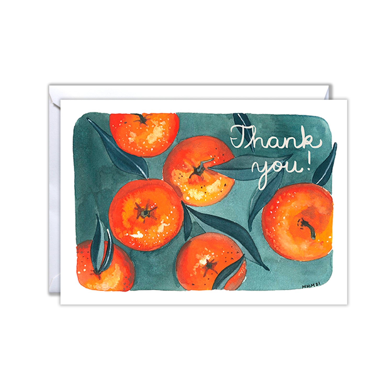Tangerine Thank You Blank Greeting Card
