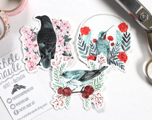 Set of Three Bird Stickers