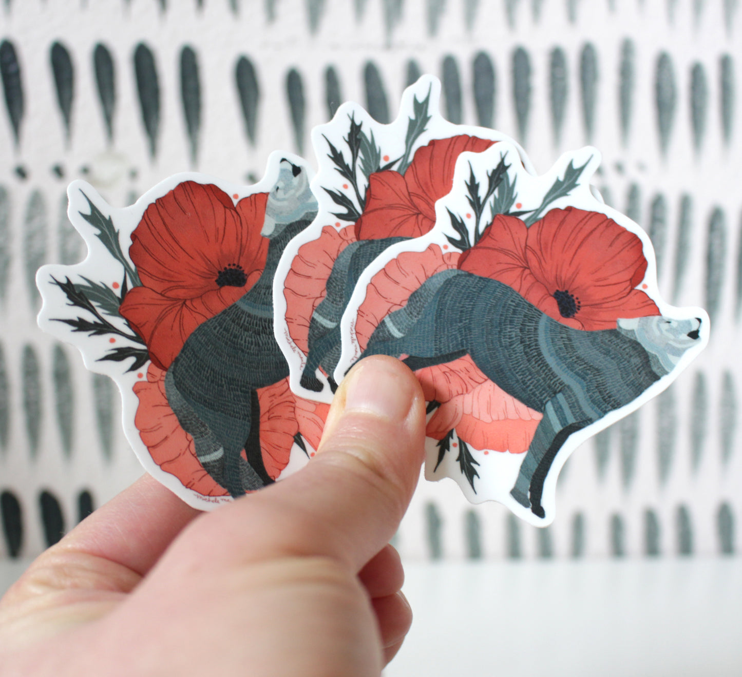 2.5 x 3" Grey Wolf Sticker